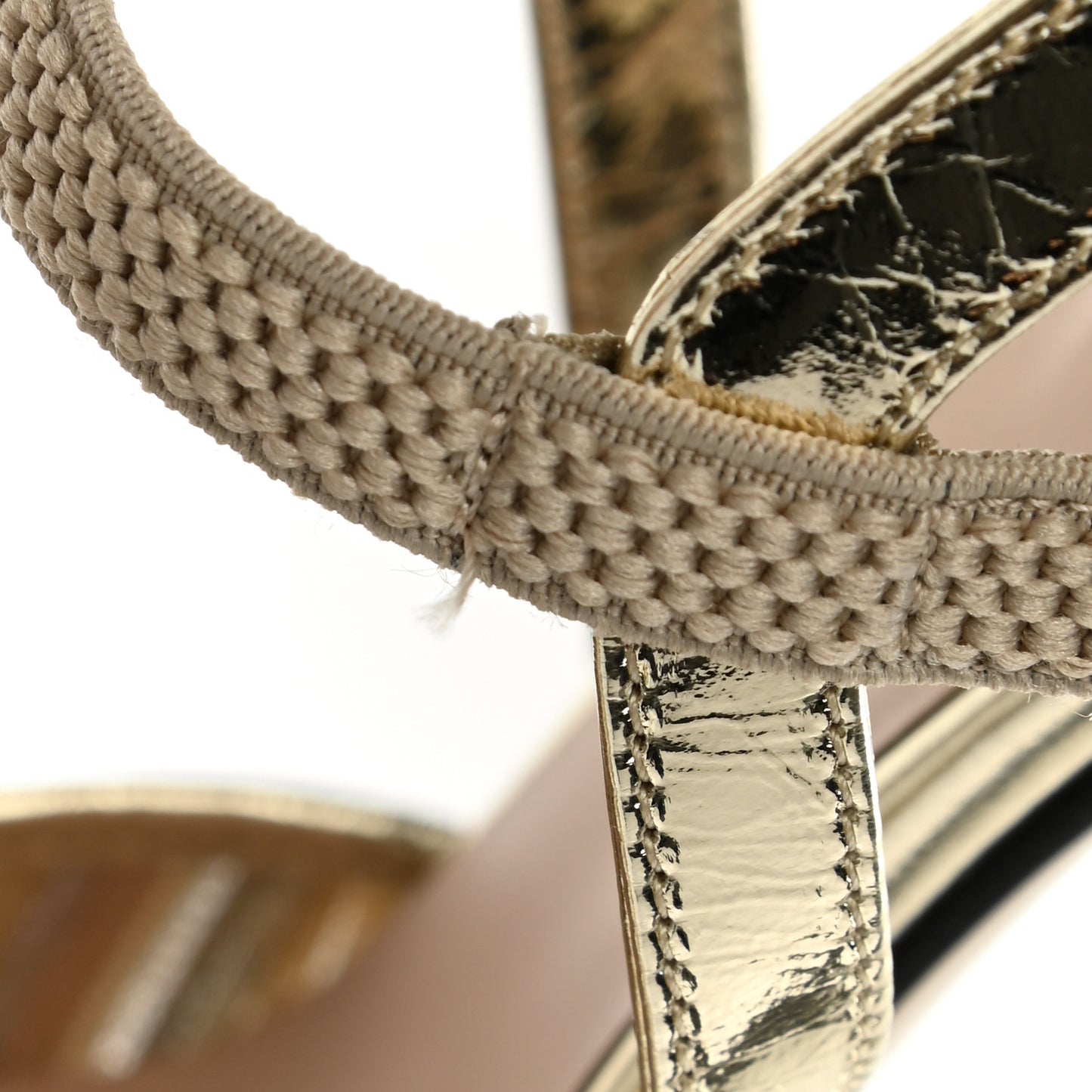 Laminated Fabric Nappa Colibri Lite 85mm Slingback Pumps 38 Gold Platino