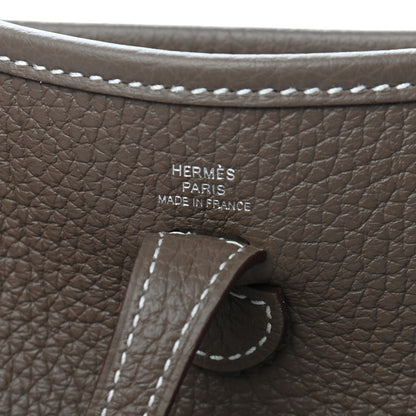 Hermes Taurillon Clemence Amazone Evelyne TPM Etoupe Bleu Indigo 6 of 9