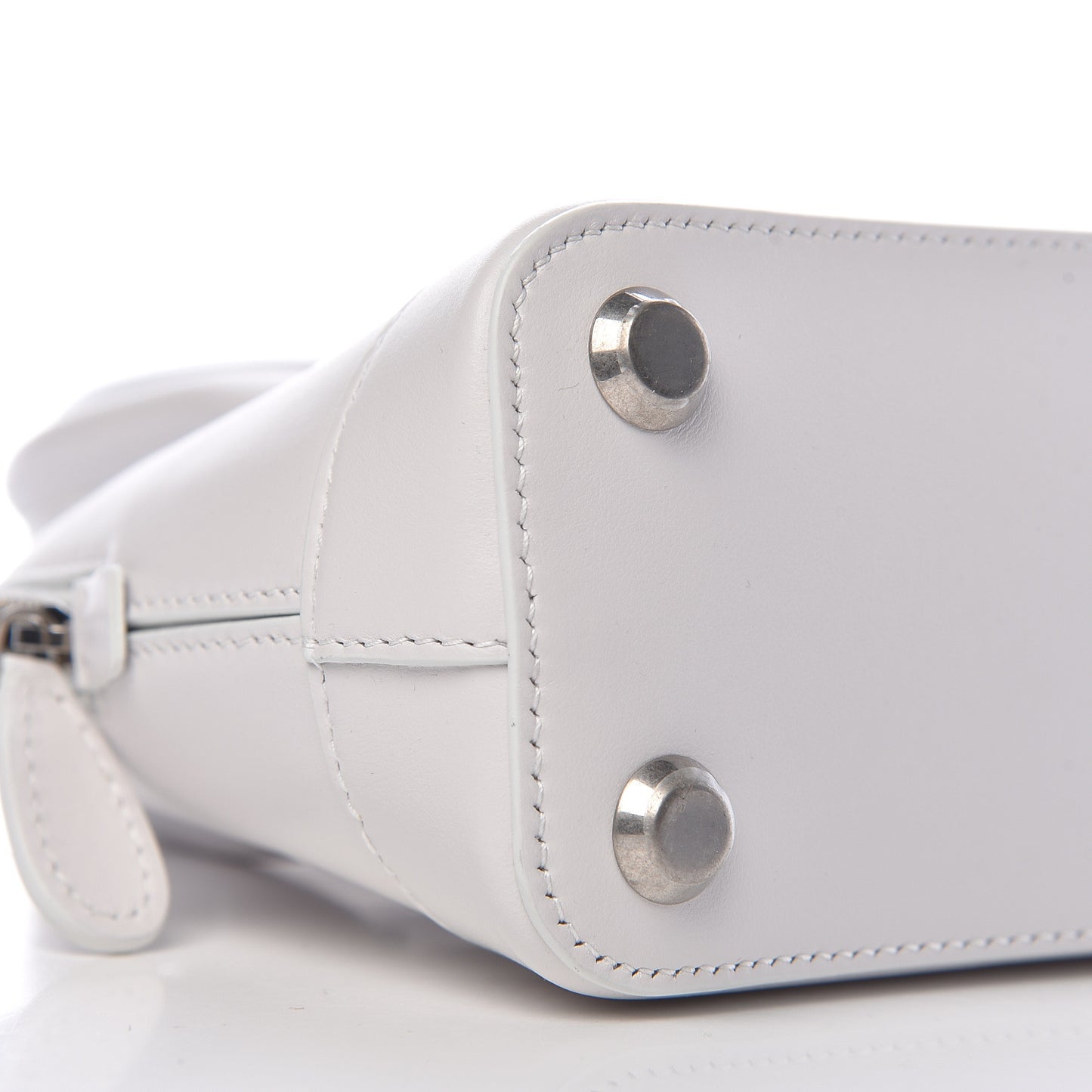 Calfskin Lipstick Logo XXS Ville Top Handle Bag White
