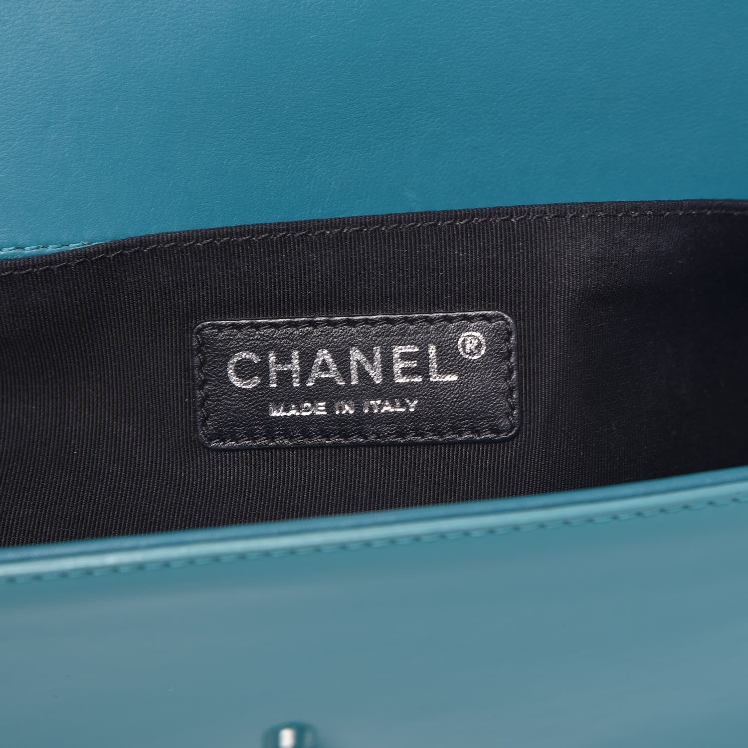 Chanel Patent Calfskin Quilted Medium Plexiglass Boy Flap Turquoise 20 of 25