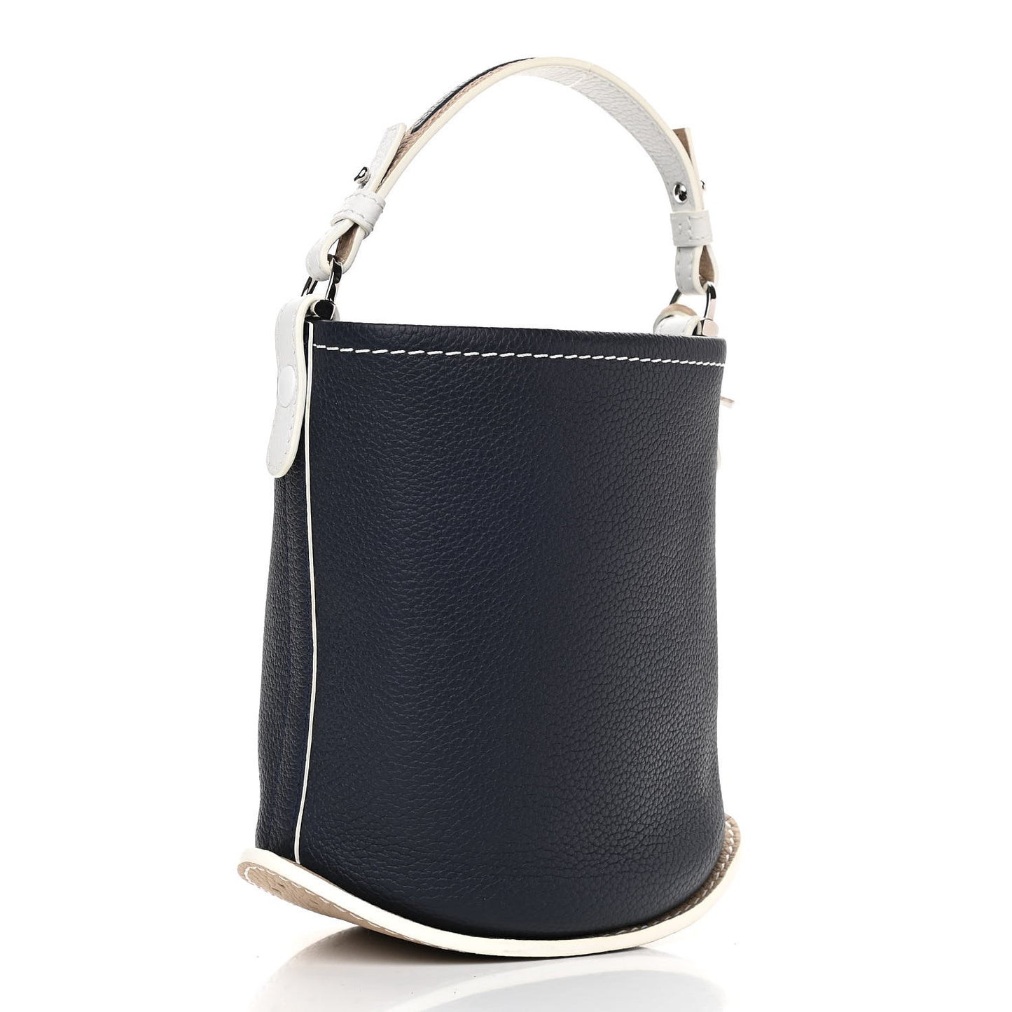 Taurillon Mini Pin Bucket Navy Ivory
