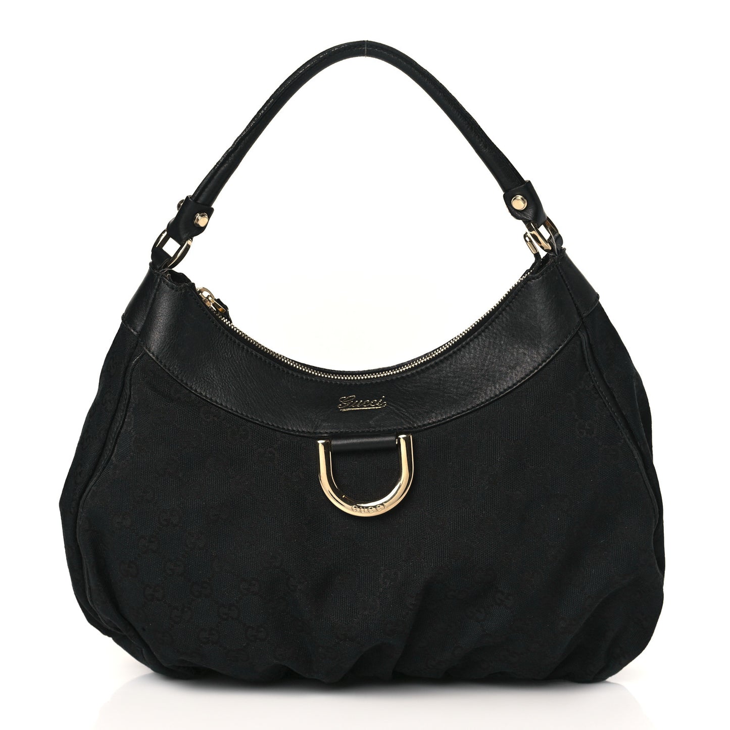 Monogram Large D Gold Ring Hobo Black