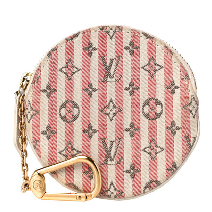 Louis Vuitton Mini Lin Croisette Round Coin Purse Rouge 1 of 10