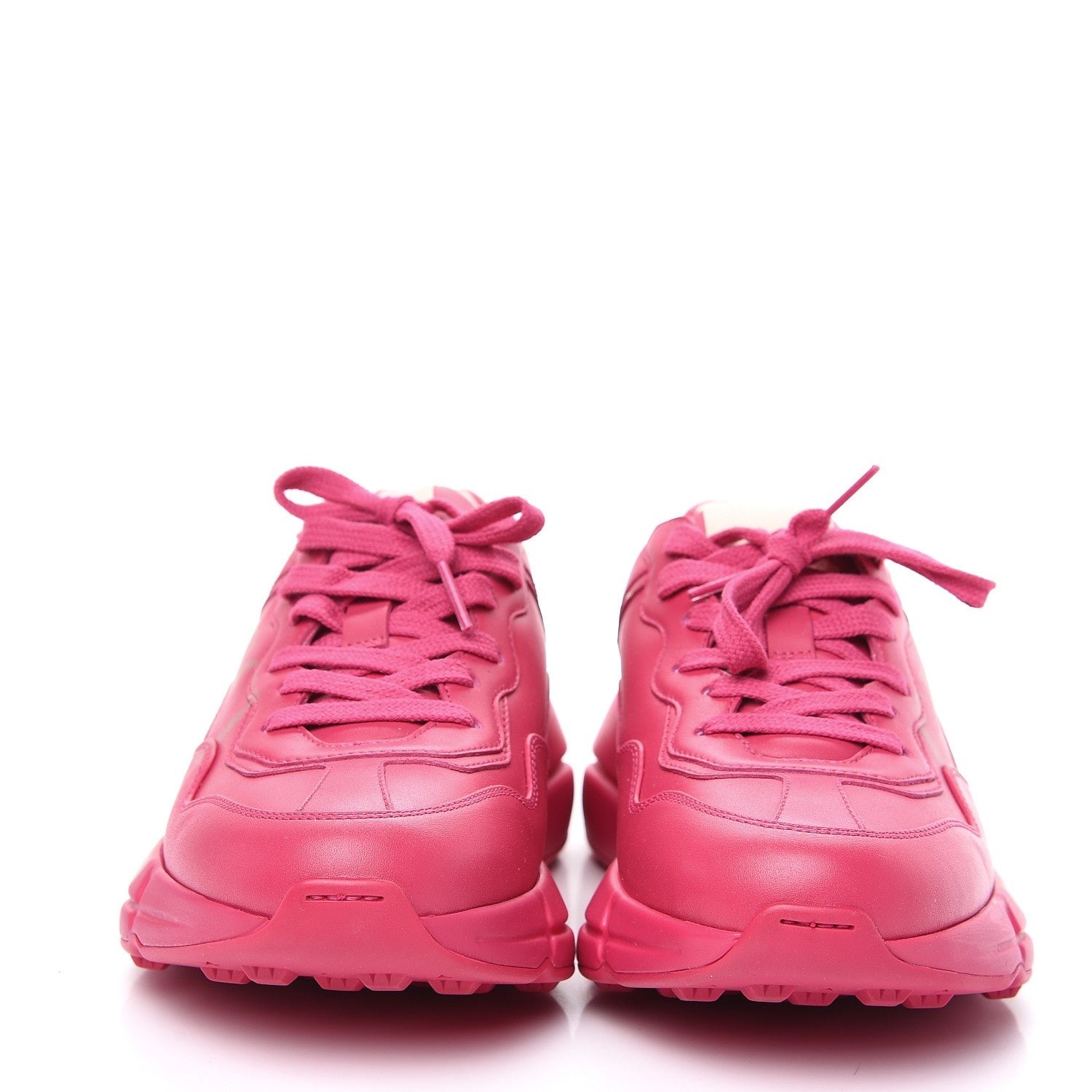 Gucci Calfskin Logo Womens Rhyton Sneakers 37.5 Box Pink 2 of 9