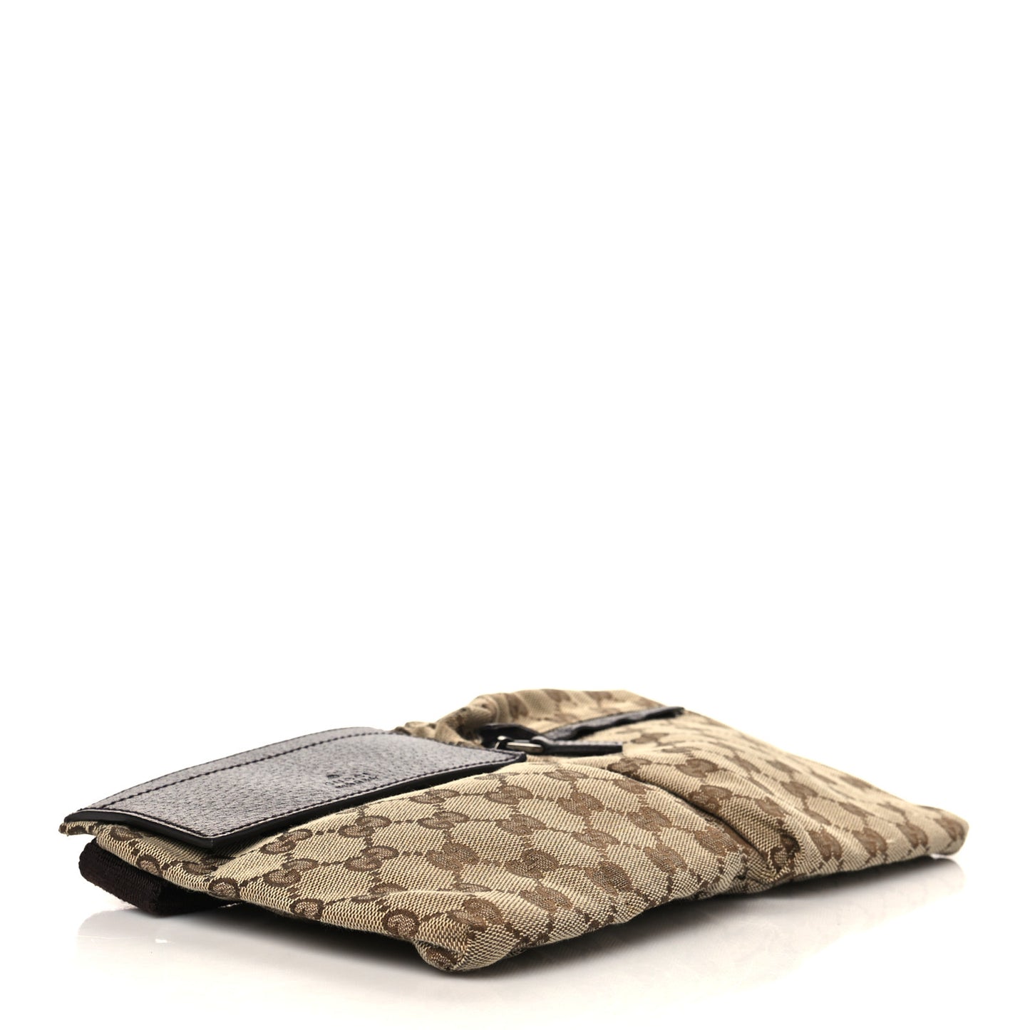 GG Monogram Double Pocket Belt Bag Dark Brown