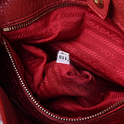 Prada Vitello Daino Hobo Red 7 of 16