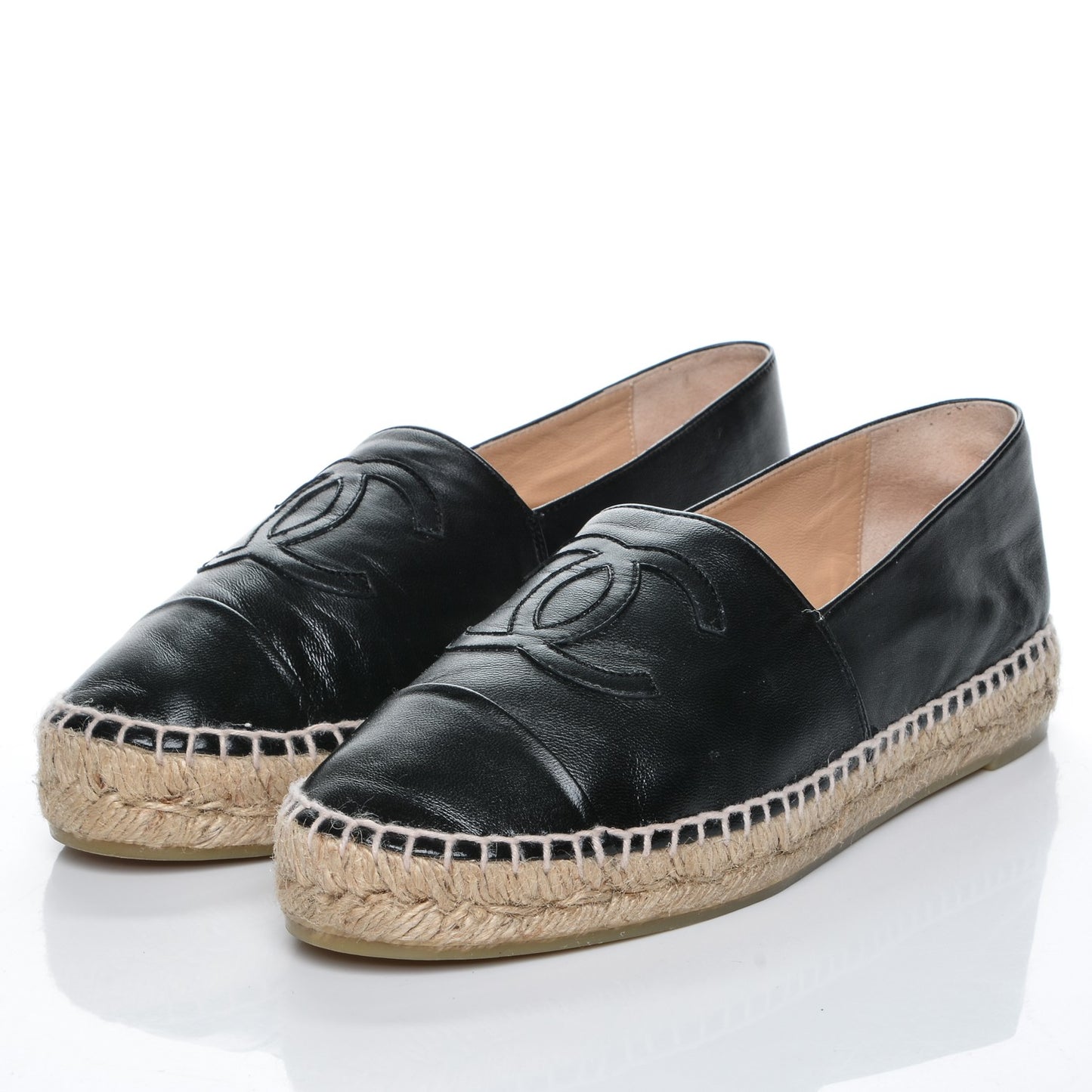 Lambskin CC Espadrilles 37 Black