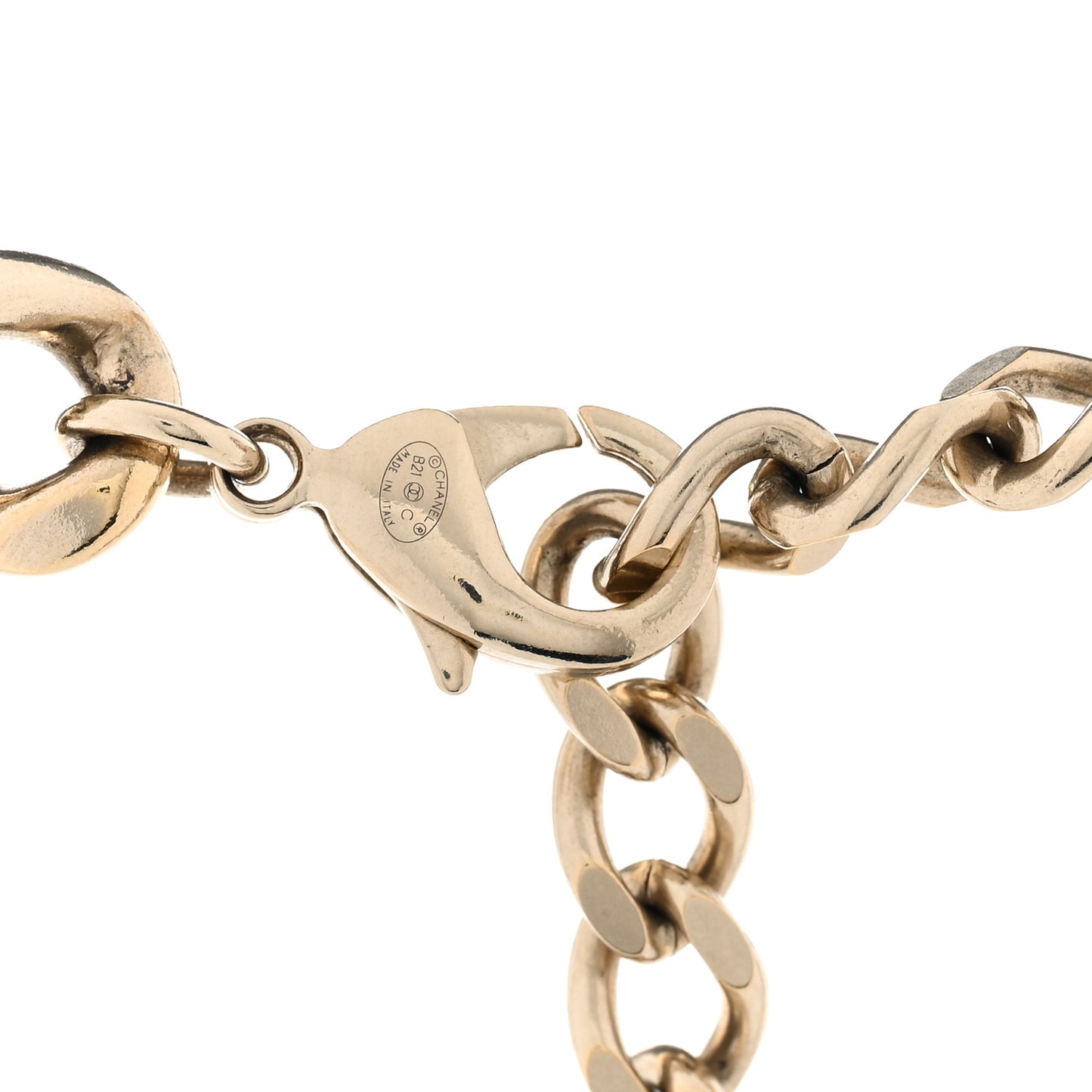 Crystal CC Chain Link Choker Necklace Gold
