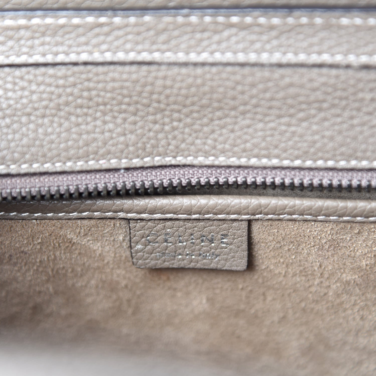 Celine Drummed Calfskin Nano Luggage Souris 19 of 20