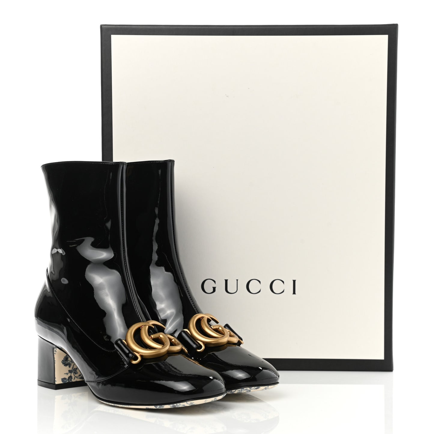 Vernice GG Victoire 55mm Ankle Boots 37 Black