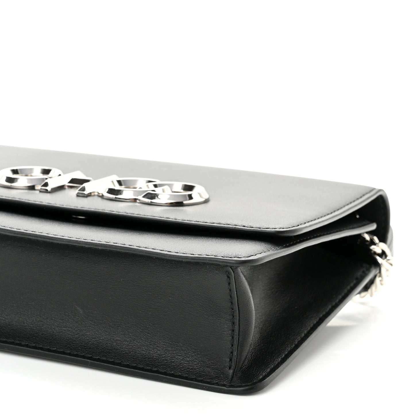 Smooth Calfskin Sidney Flap Chain Bag Black