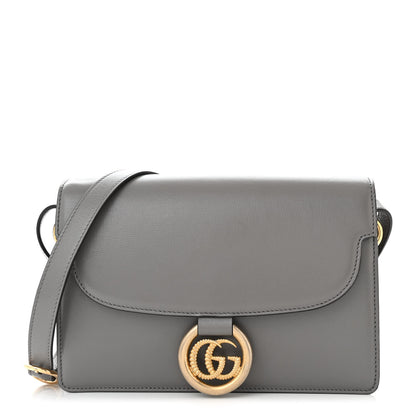 Gucci Textured Calfskin Small Torchon GG Ring Shoulder Bag Dusty Grey 1 of 10