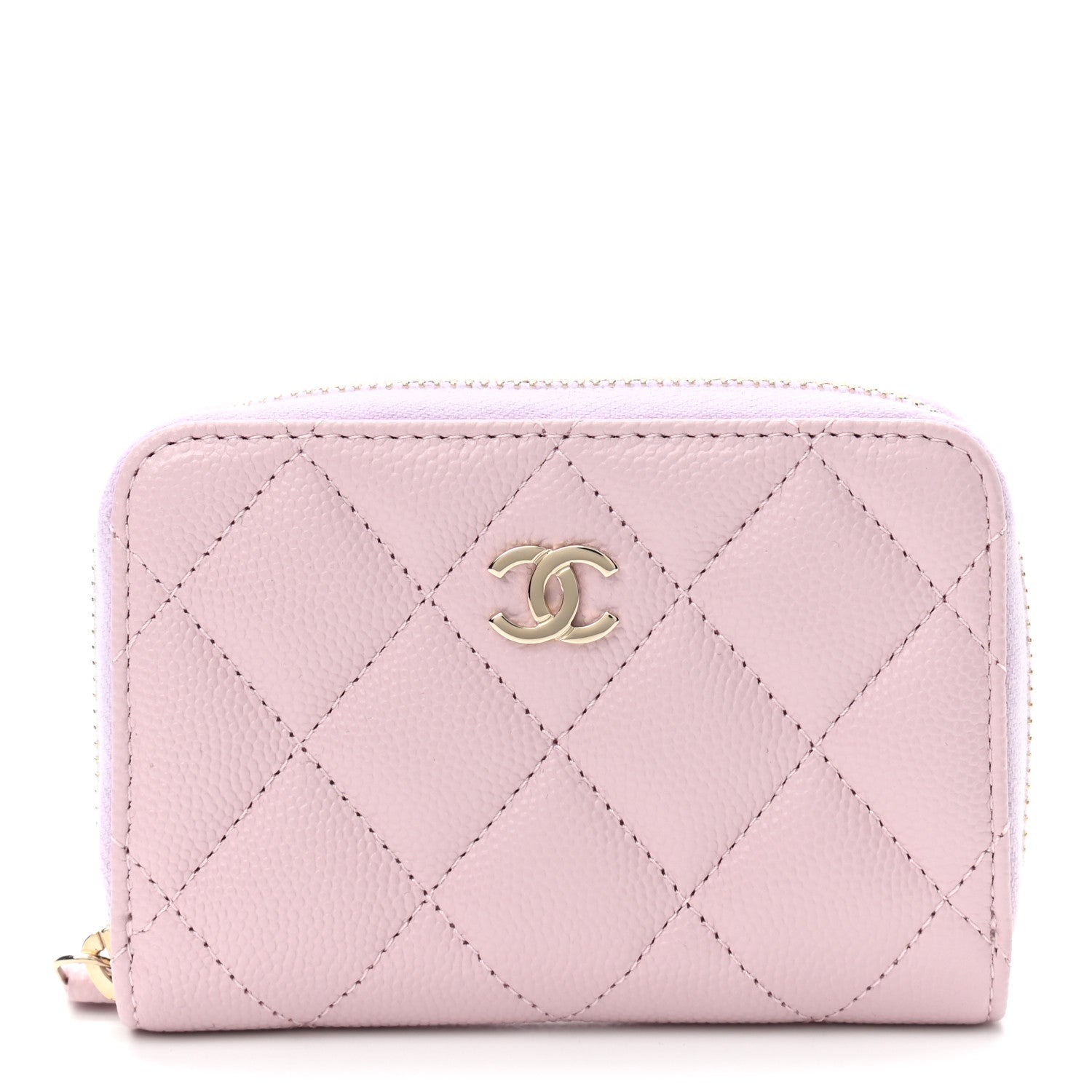 Chanel Caviar Quilted Zip Coin Purse Light Pink 1 of 7