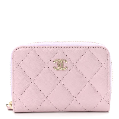 Chanel Caviar Quilted Zip Coin Purse Light Pink 1 of 7