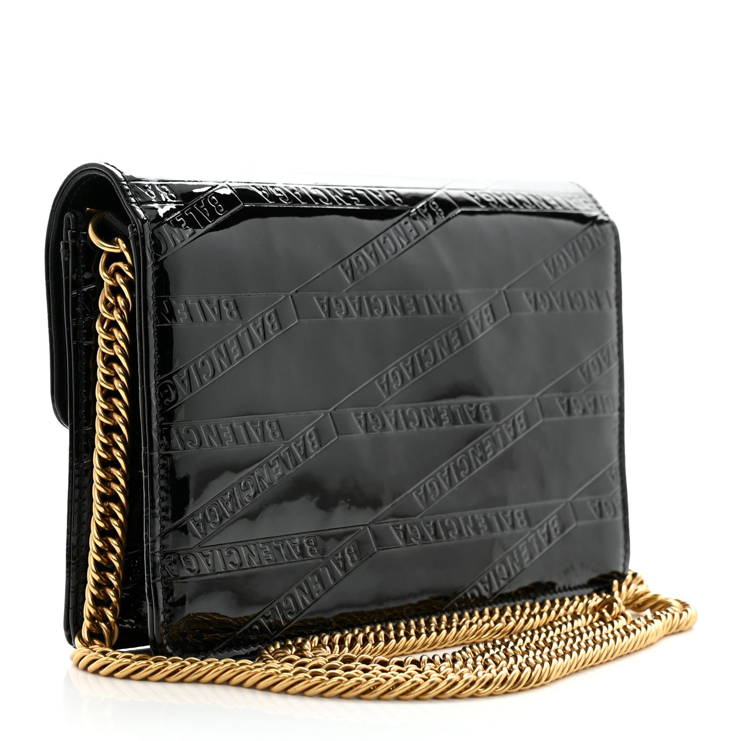 Patent Losange Monogram Embossed BB Wallet On Chain Black