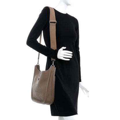 Hermes Taurillon Clemence Evelyne III PM Etoupe 2 of 8
