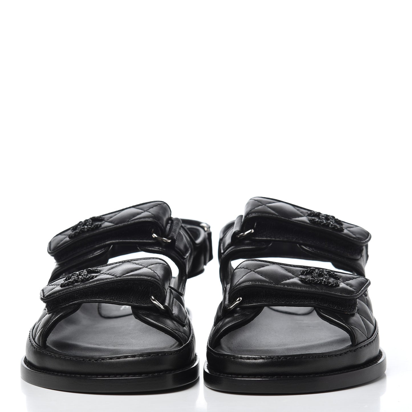 Lambskin Velcro Dad Sandals 36.5 Black
