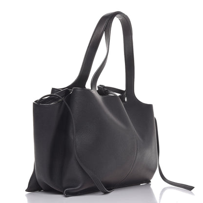 Celine Baby Grained Calfskin Medium Tri-Fold Bag Black 3 of 9