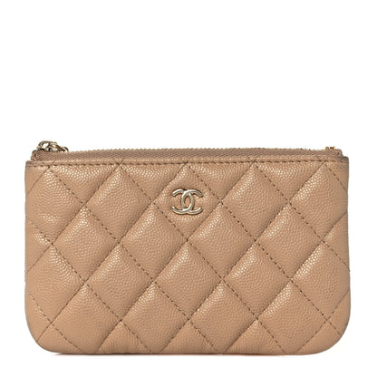 Chanel Caviar Quilted Small Cosmetic Case Beige 1 of 9