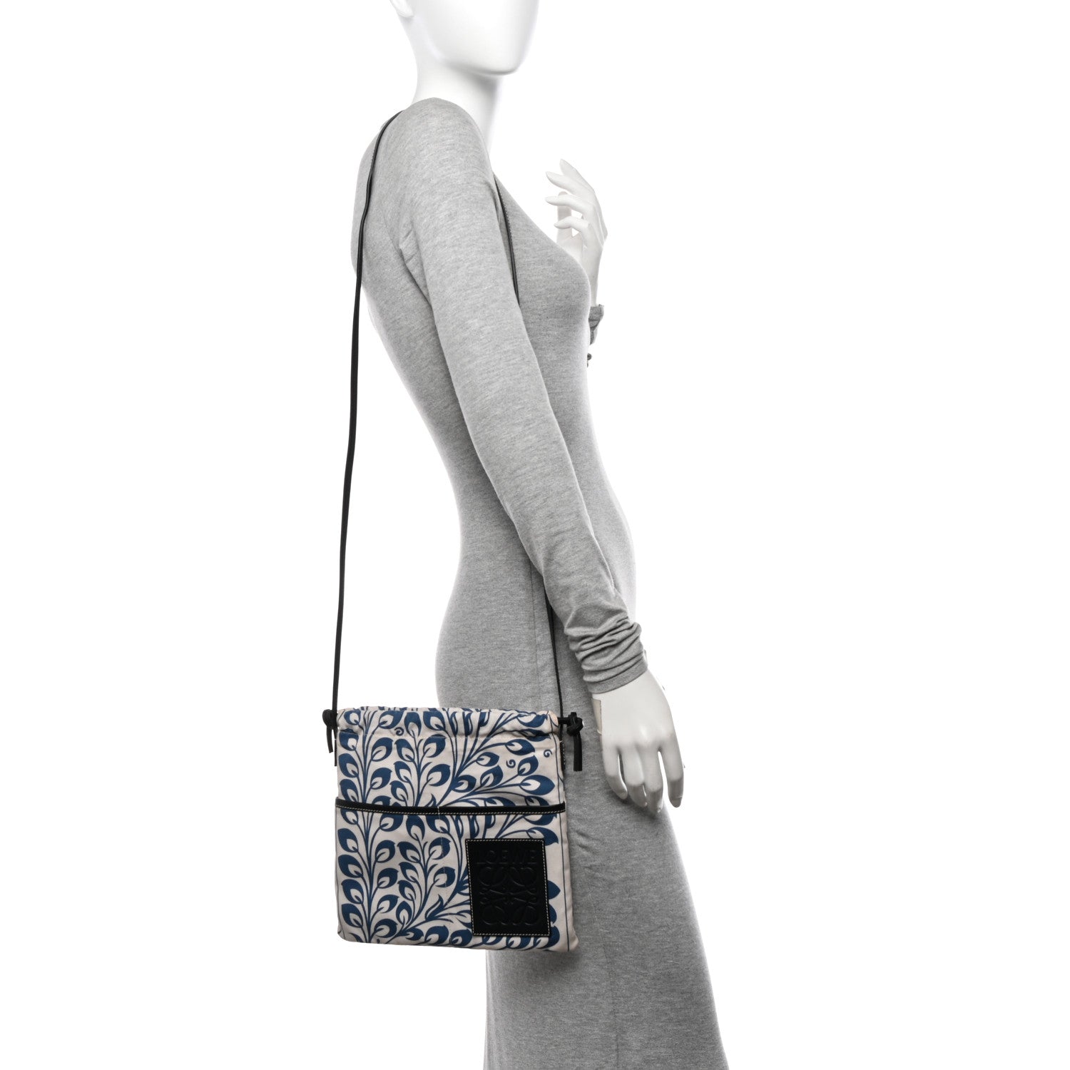Loewe Canvas Tile Print Paula's Ibiza Small Pouch White Blue Black 2 of 11