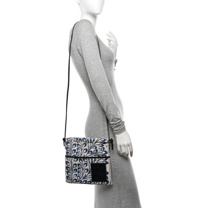 Loewe Canvas Tile Print Paula's Ibiza Small Pouch White Blue Black 2 of 11
