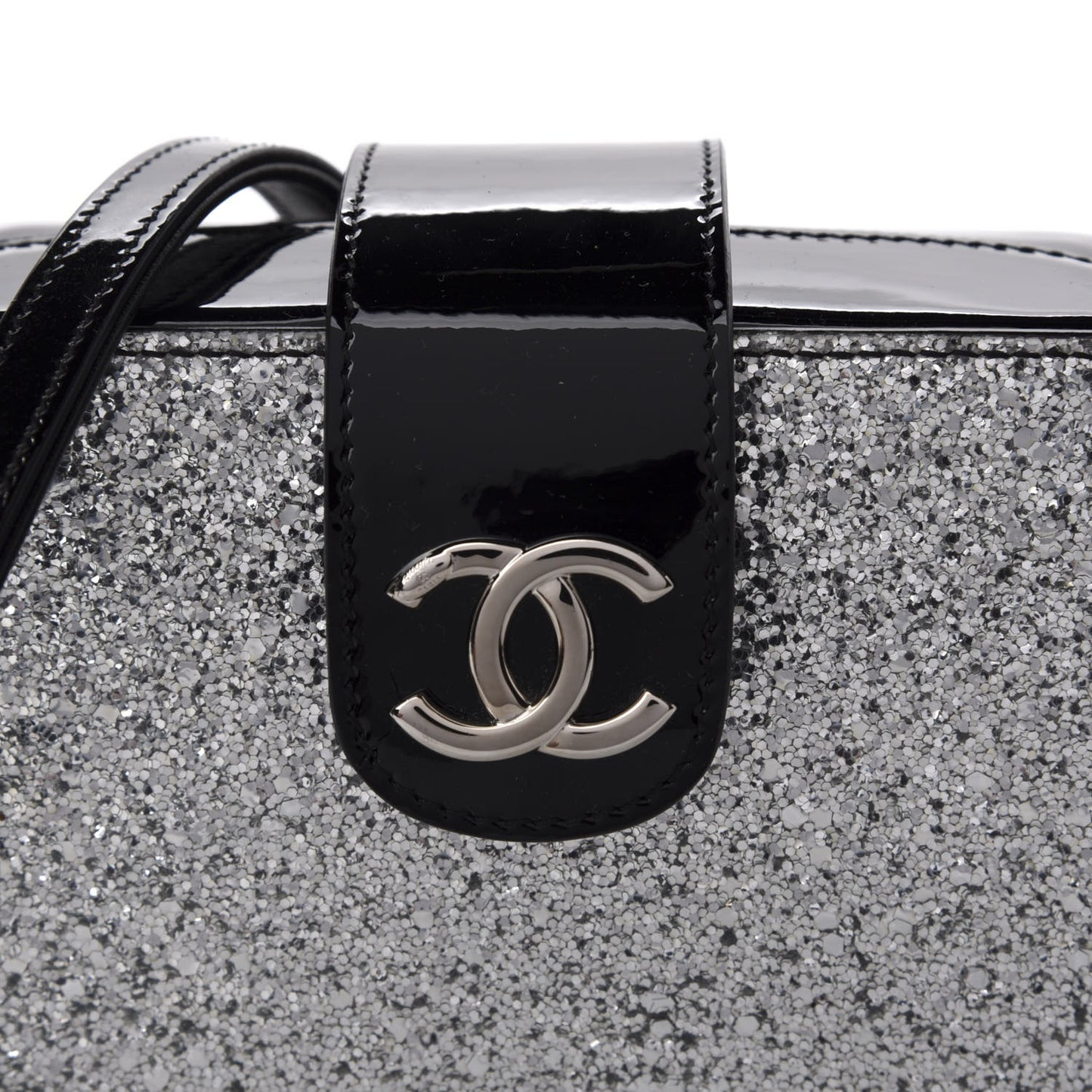 Glitter Patent Evening On The Moon Camera Case Silver