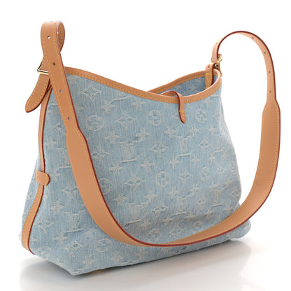 Louis Vuitton Monogram Denim CarryAll PM Sky Blue 4 of 11