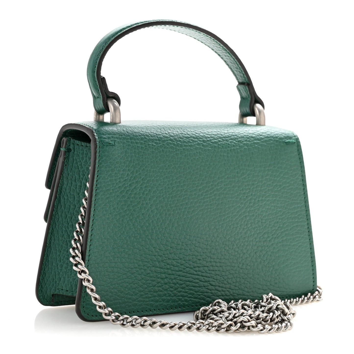 Dollar Calfskin Crystal Mini Dionysus Top Handle Bag Emerald
