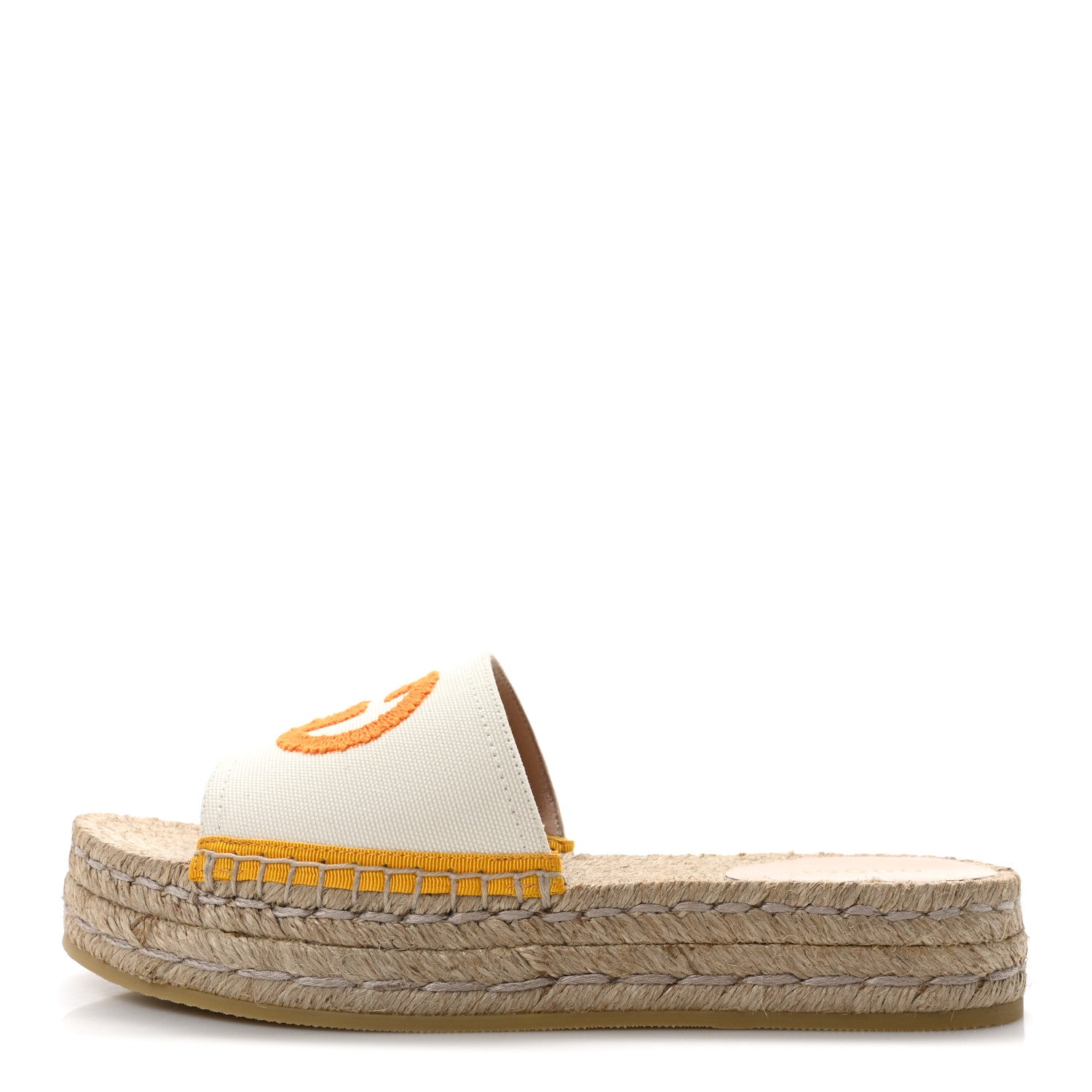 Gucci Canvas Interlocking G Espadrille Slide Sandals 36 Mystic White Mais 1 of 10