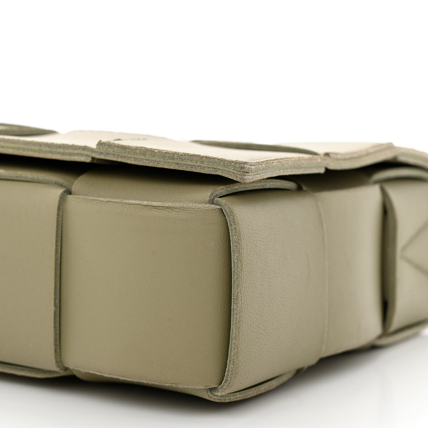 Lambskin Maxi Intrecciato Cassette Crossbody Bag Travertine