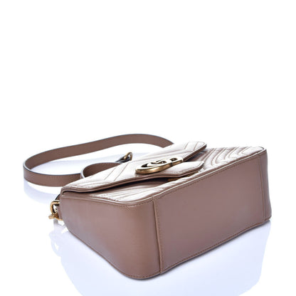 Gucci Calfskin Matelasse Mini GG Marmont Top Handle Shoulder Bag Porcelain Rose 5 of 10