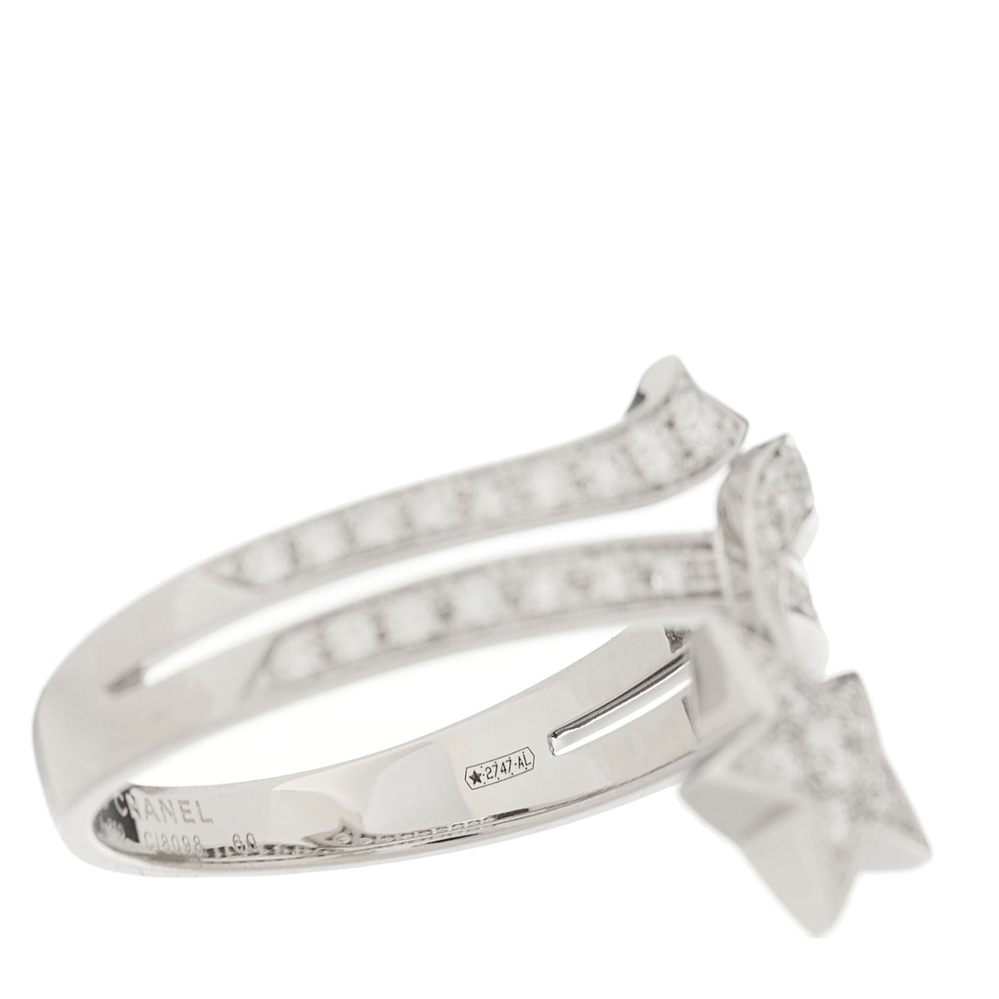 18K White Gold Diamond Etolie Filante Ring 60 9