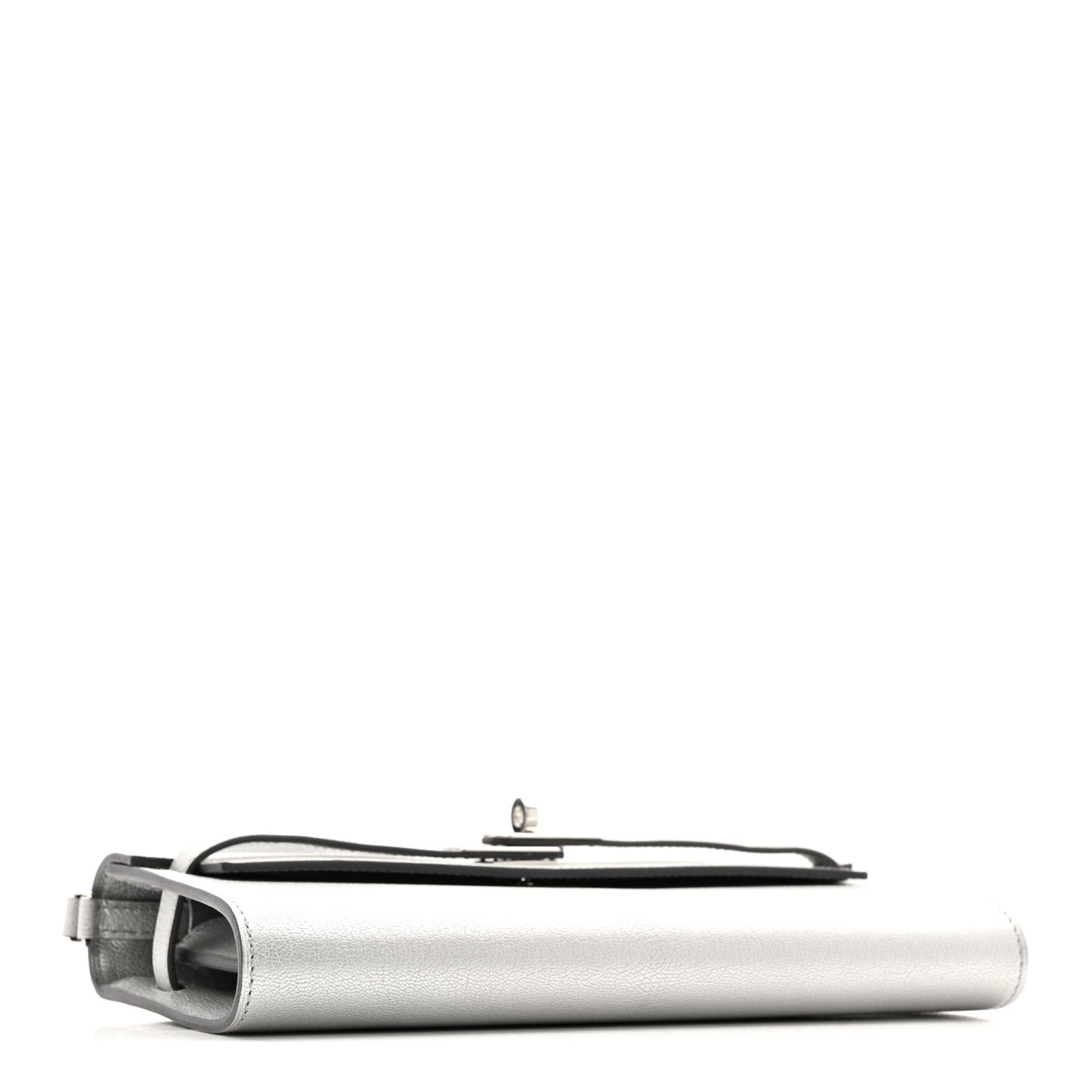 Metallic Chevre Chamkilight Kelly Wallet To Go Argent