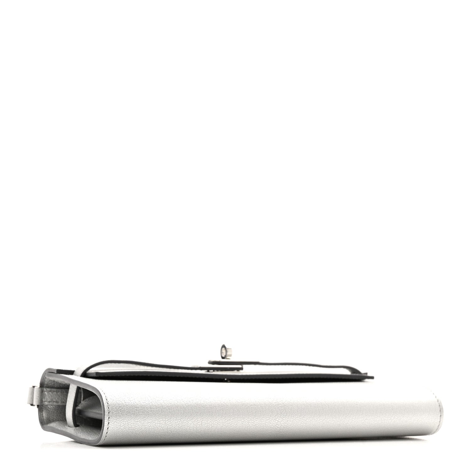 Hermes Metallic Chevre Chamkilight Kelly Wallet To Go Argent 4 of 12