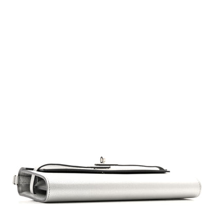 Hermes Metallic Chevre Chamkilight Kelly Wallet To Go Argent 4 of 12