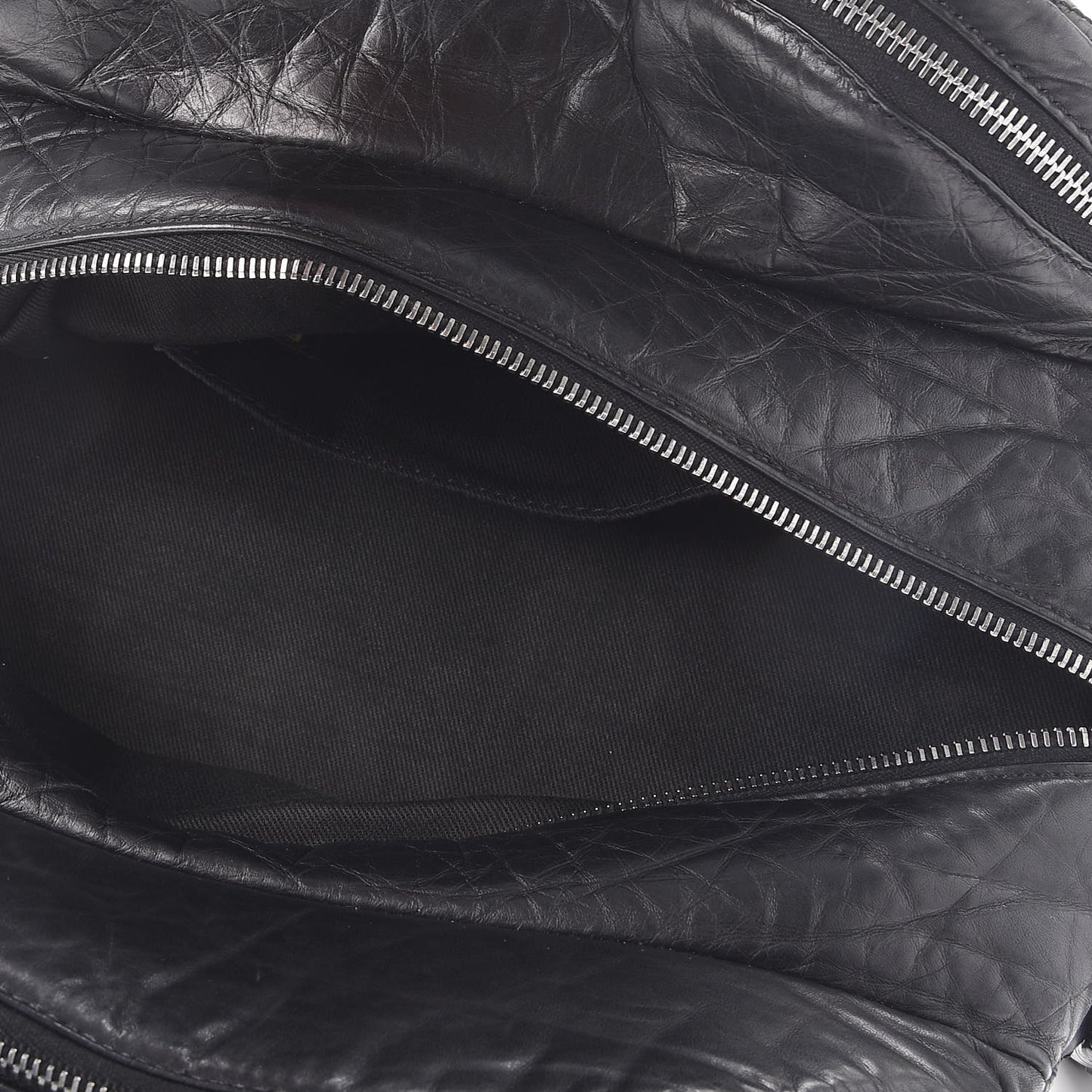 Distressed Lambskin Vintage Ligne Lady Braid Tote Black