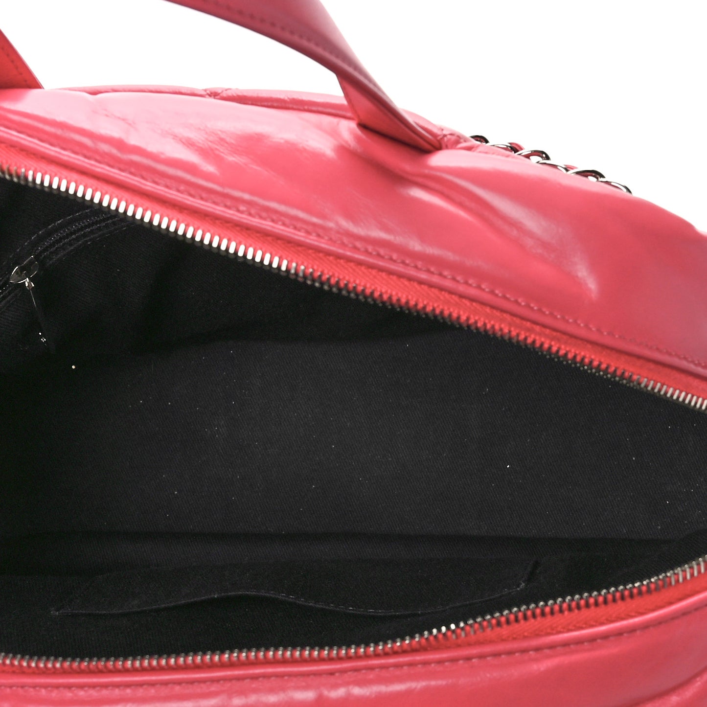 Aged Calfskin Quilted Small Express Bowling Bag Pink