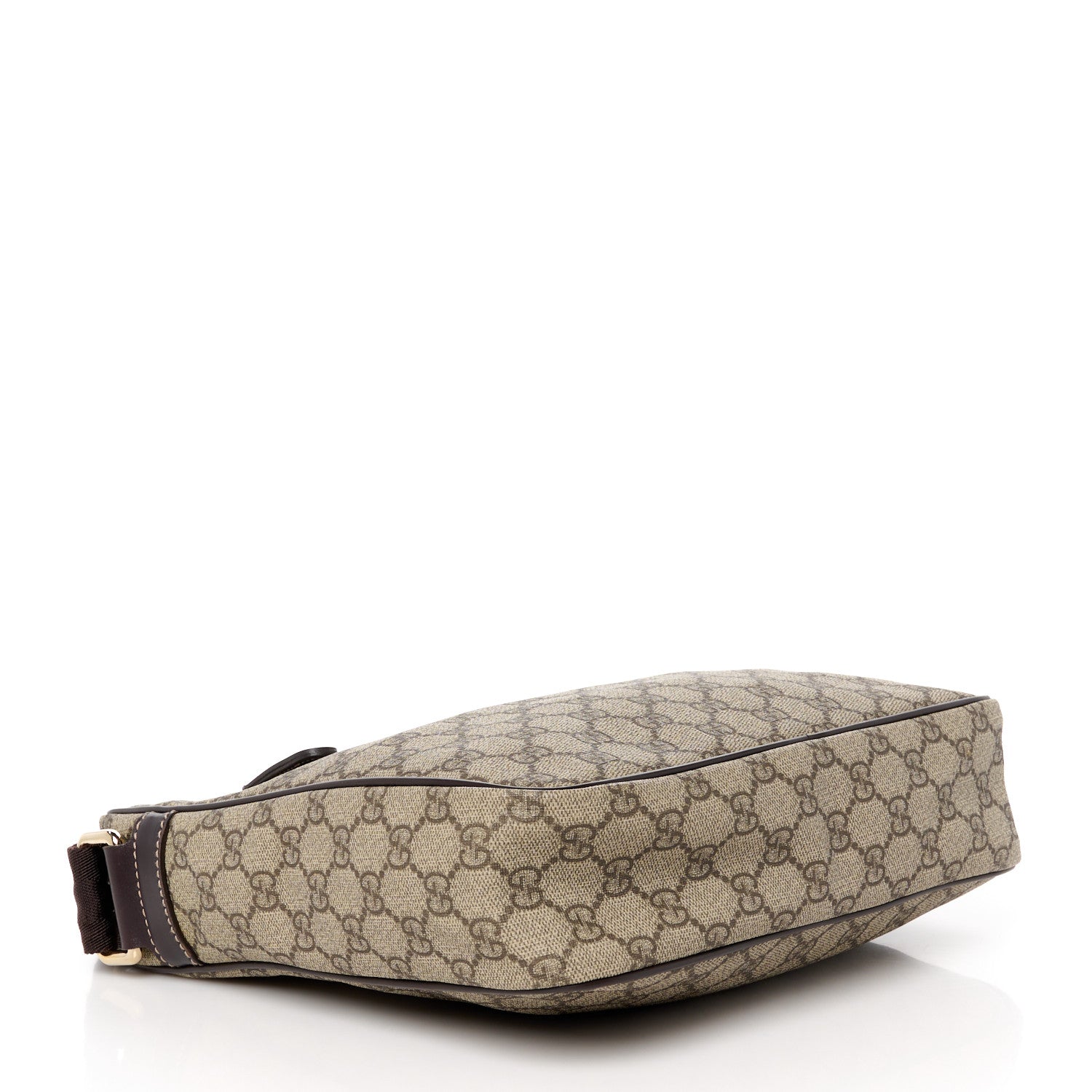 Gucci GG Plus Monogram Selleria Calfskin Medium Messenger Bag Beige Ebony Cocoa Dark Chocolate 4 of 11