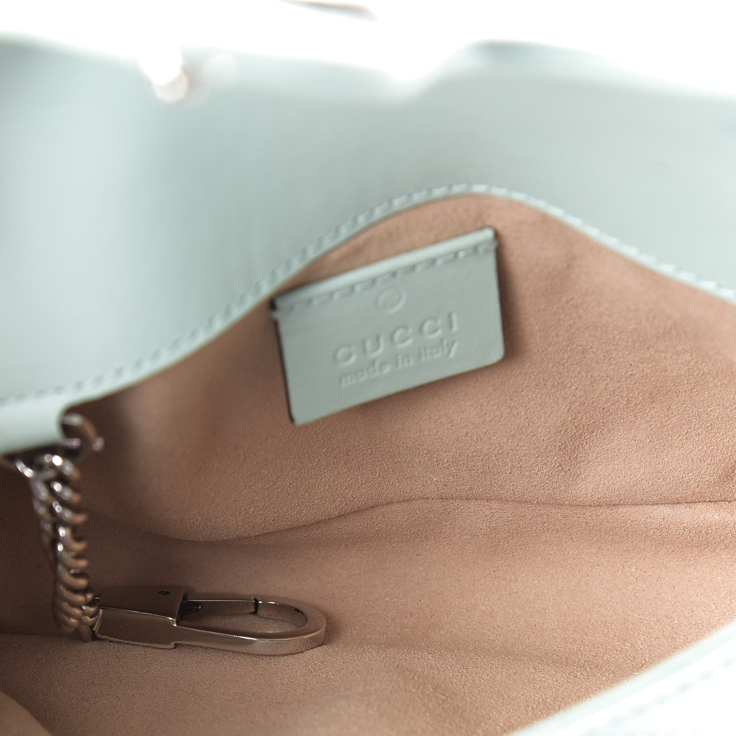 Gucci Calfskin Matelasse Super Mini GG Marmont Shoulder Bag Water Green 5 of 11