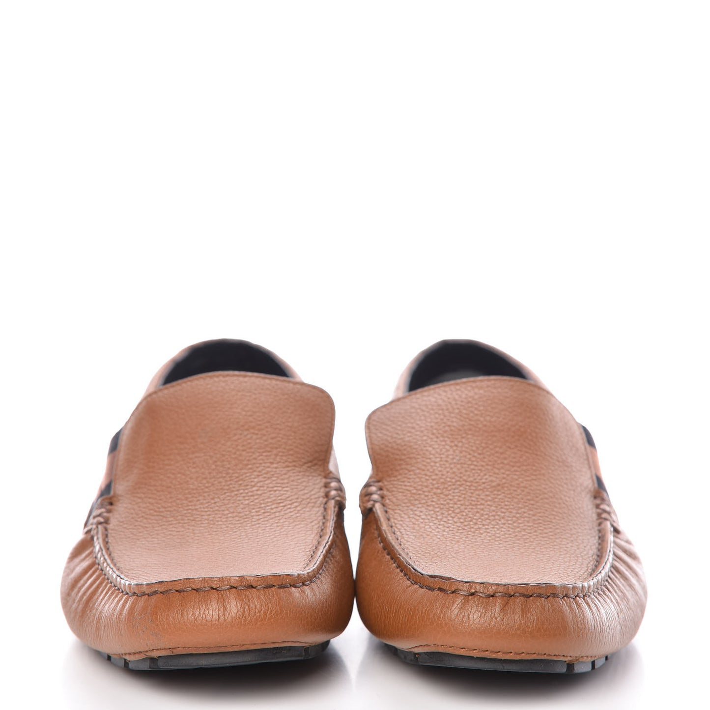 Calfskin Web Mens Driver Loafers 7 Brown