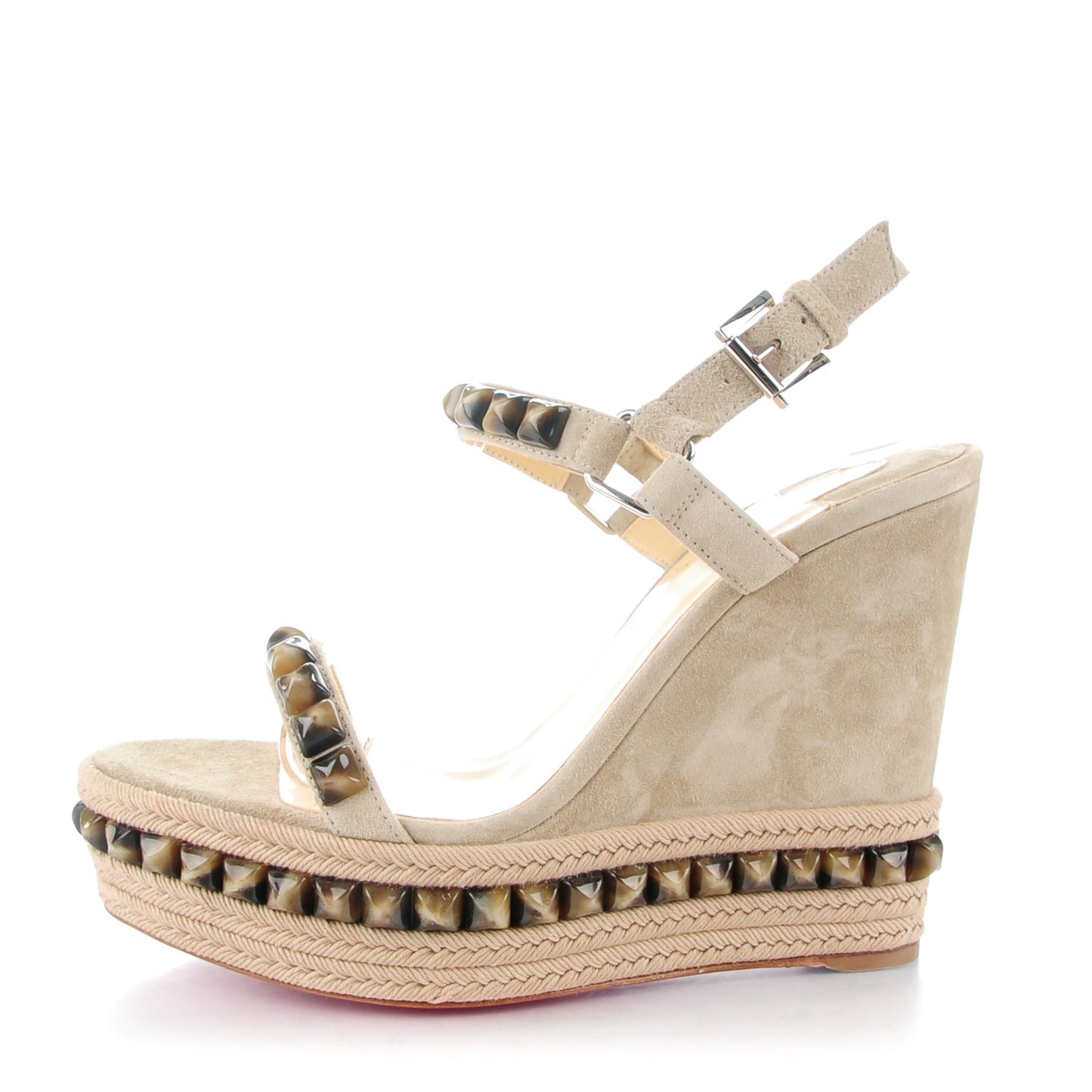 Veau Velours Cataclou 120 Wedge Sandals 38 Sable Corne