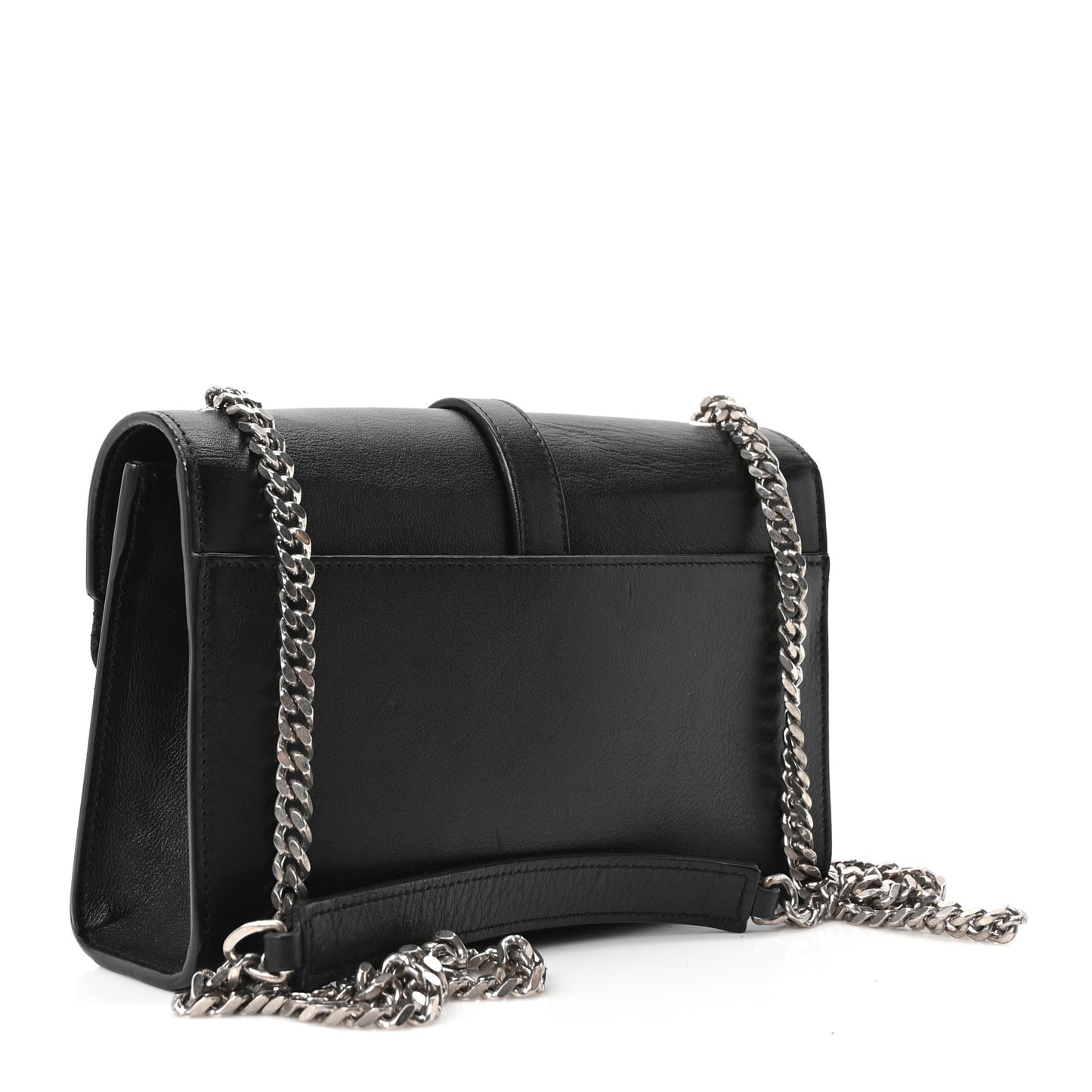 Calfskin Fringe Small Monogram Satchel Black