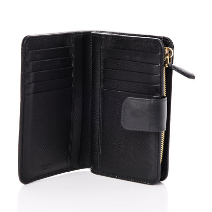 Prada Saffiano Compact Wallet Nero Black 5 of 8