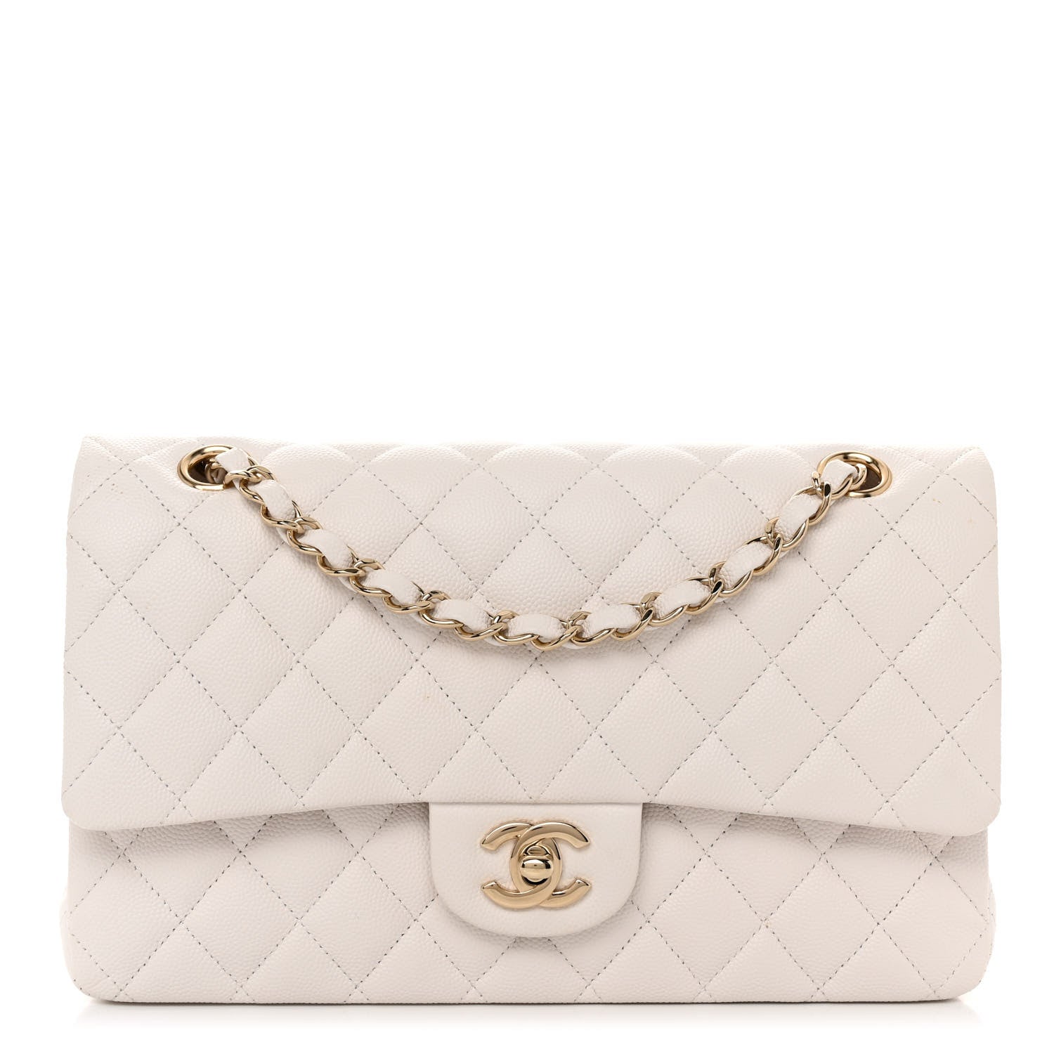Chanel Caviar Quilted Medium Double Flap White 1 of 11