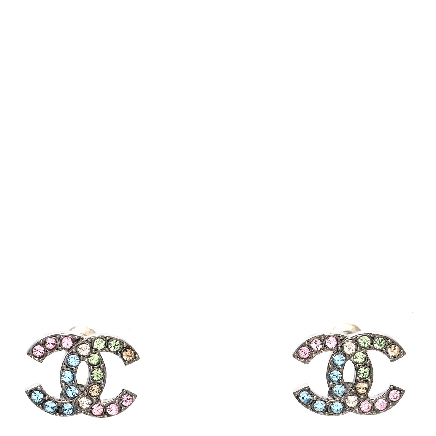 Ruthenium Crystal CC Earrings Multicolor