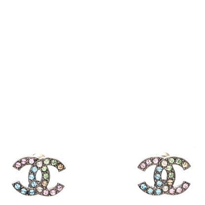 Chanel Ruthenium Crystal CC Earrings Multicolor 1 of 4