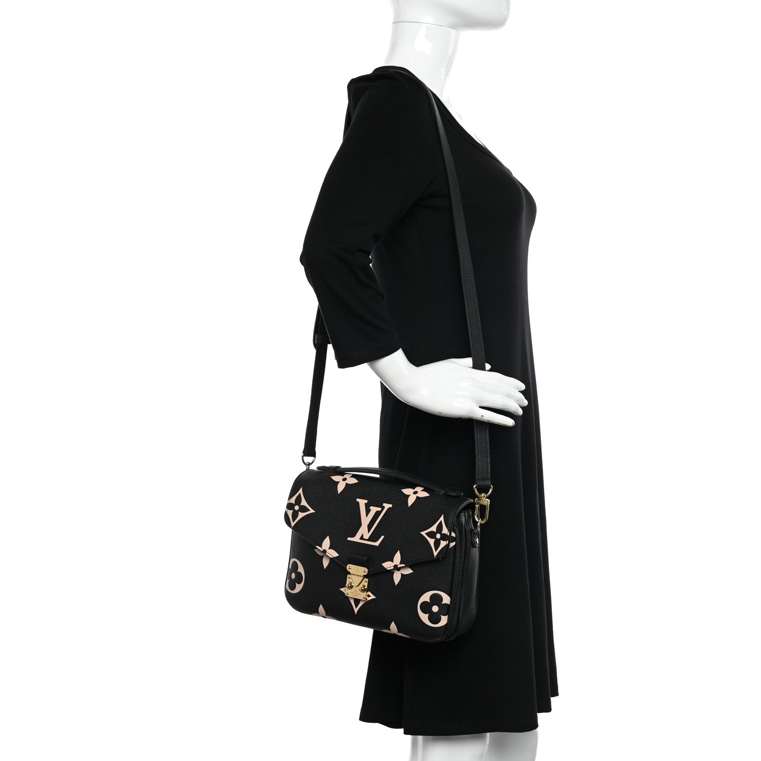Louis Vuitton Empreinte Monogram Giant Pochette Metis Black Beige 2 of 10