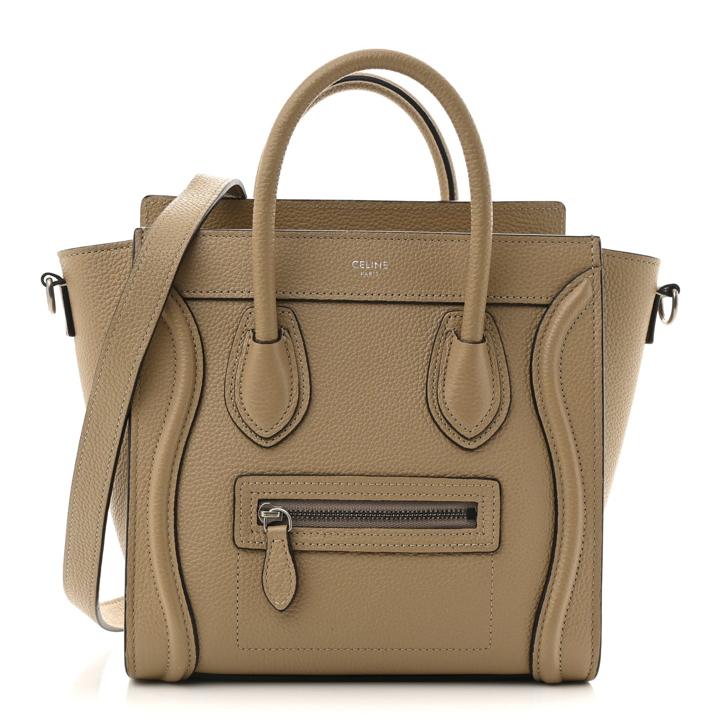 Drummed Calfskin Nano Luggage Dune