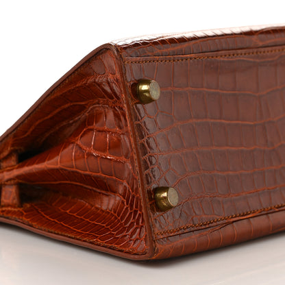 Hermes Shiny Niloticus Crocodile Kelly Sellier 20 Miel 7 of 9