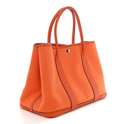 Hermes Toile Negonda Garden Party Tote 36 MM Orange 3 of 11